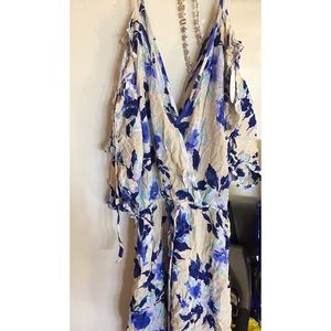 White and blue floral dress